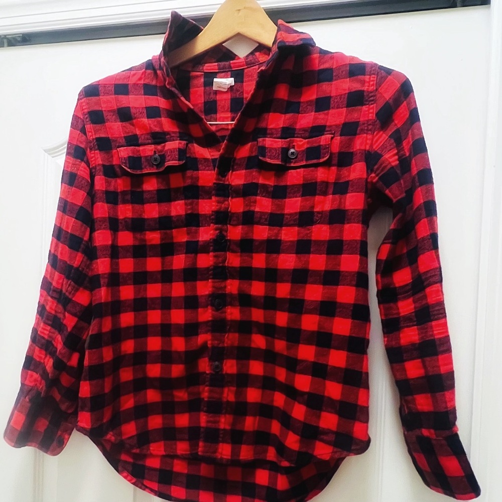 CREW CUTS Black & Red Flannel Shirt